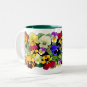 Pansy Patchwork Zwei-Tone-Kaffee-Tasse Zweifarbige Tasse (Vorderseite Links)