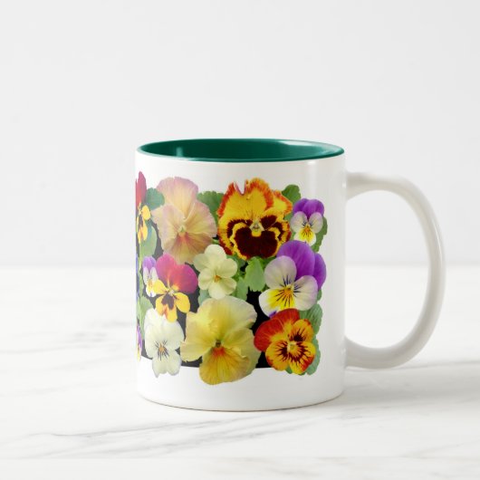 Pansy Patchwork Zwei-Tone-Kaffee-Tasse Zweifarbige Tasse (Rechts)