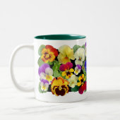 Pansy Patchwork Zwei-Tone-Kaffee-Tasse Zweifarbige Tasse (Links)