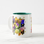 PANSY PATCHWORK ~ Zwei Tone-Tasse Zweifarbige Tasse (Vorderseite Links)