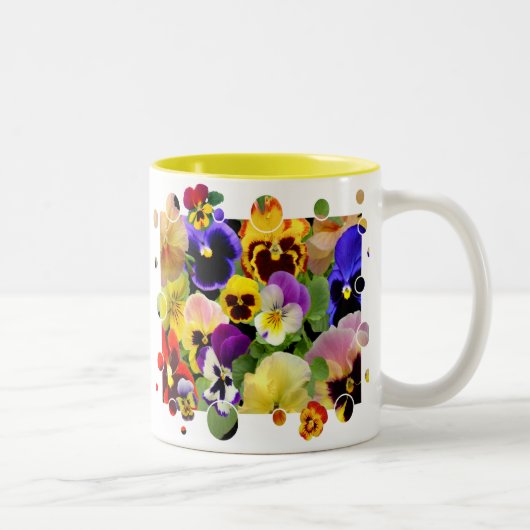 Pansy Patchwork Zweifarbige Tasse (Rechts)