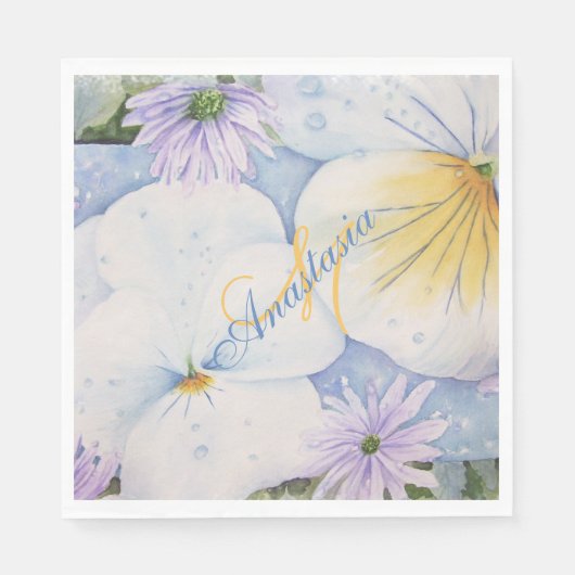 PANSY PATIO PARTY MONOGRAM SERVIETTE (Vorderseite)