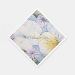 PANSY PATIO PARTY MONOGRAM SERVIETTE