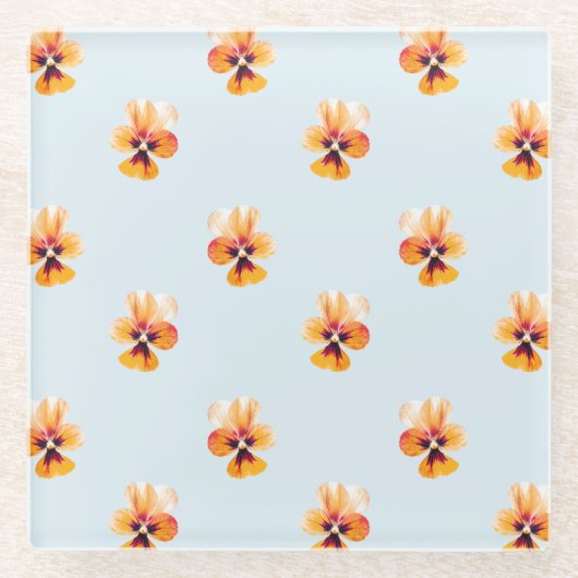 Pansy Pattern Glasuntersetzer (Vorderseite)