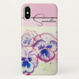Pansy Pink Aquarell Stiefmütterchen Blumenstrauß B Case-Mate iPhone Hülle