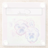 Pansy Pink Aquarell Stiefmütterchen Blumenstrauß B Glasuntersetzer (Rückseite)