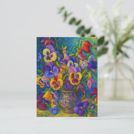 Pansy Postcard Postkarte (Stehend Vorderseite)