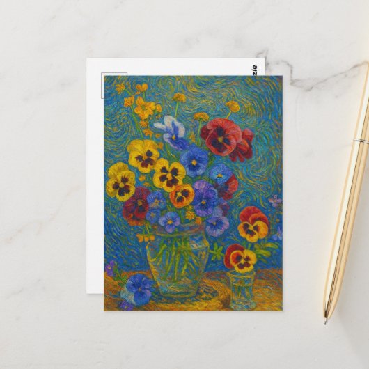 Pansy Postcard Postkarte (Vorderseite/Rückseite Beispiel)