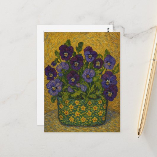 Pansy Postcard Postkarte (Vorderseite/Rückseite Beispiel)