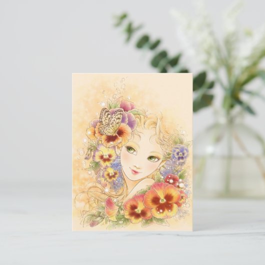 Pansy Postcard Postkarte (Stehend Vorderseite)