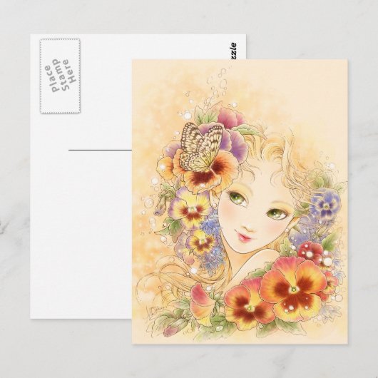 Pansy Postcard Postkarte (Vorne/Hinten)