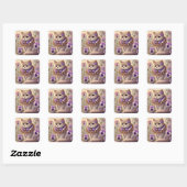 Pansy Princess Cat Quadratischer Aufkleber (Blatt)