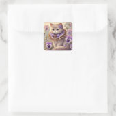 Pansy Princess Cat Quadratischer Aufkleber (Tasche)