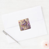 Pansy Princess Cat Quadratischer Aufkleber (Umschlag)