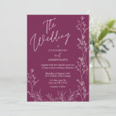 Pansy Purple floral wedding Invitation Einladung (Stehend Vorderseite)
