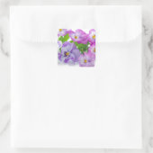 pansy quadratischer aufkleber (Tasche)