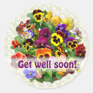 PANSY SCHAUTY "Get Well Runder Aufkleber