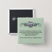 Pansy Scrolls Muttertag Button (Vorne & Hinten)