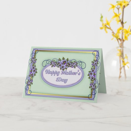 Pansy Scrolls Muttertag Karte (Gelbe Blume)