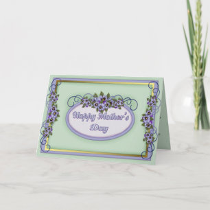 Pansy Scrolls Muttertag Karte