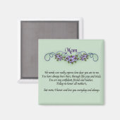 Pansy Scrolls Muttertag Magnet (Vorderseite/Rückseite)