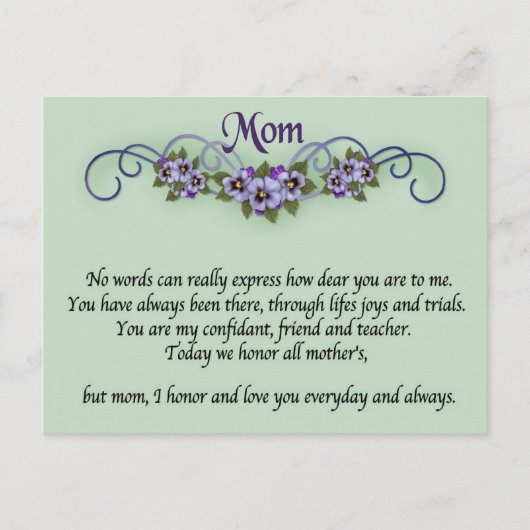 Pansy Scrolls Postcard Postkarte (Vorderseite)