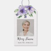 Pansy Seed Packet Memorial Begräbnismarken Geschenkanhänger (Rückseite)