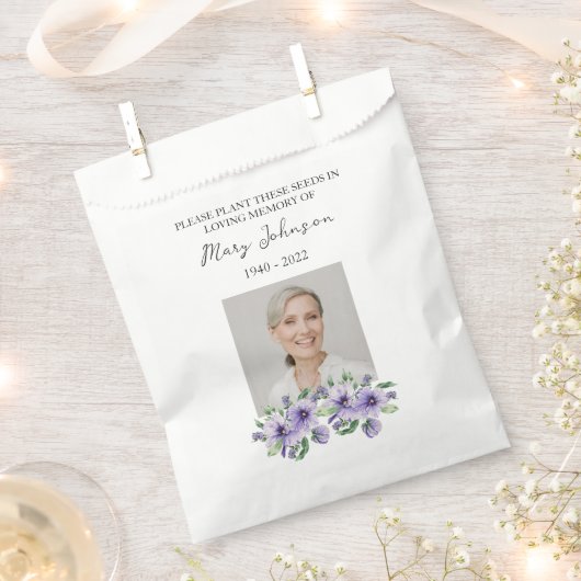 Pansy Seed Packet Memorial Funeral Favor Bag Geschenktütchen (Ausgeschnitten)
