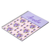 Pansy Shabby Viola Lila Vintage Blume Notizblock (Linke Seite)