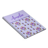 Pansy Shabby Viola Lila Vintage Blume Notizblock (Rechte Seite)