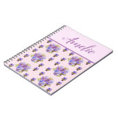 Pansy Shabby Viola Lila Vintage Blume Notizblock (Linke Seite)
