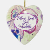 Pansy Stiefmütterchen Aquarellfarben Blumenname De Keramik Ornament (Rechts)