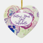 Pansy Stiefmütterchen Aquarellfarben Blumenname De Keramik Ornament (Vorne)