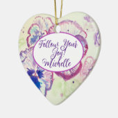 Pansy Stiefmütterchen Aquarellfarben Blumenname De Keramik Ornament (Links)