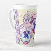 Pansy Stiefmütterchen Lila Aquarell Blume Blumenro Milchtasse (Linke Ecke)