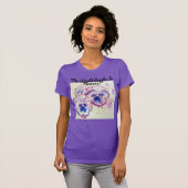 Pansy Stiefmütterchen Lila Aquarell Blume Blumenro T-Shirt (Vorne ganz)