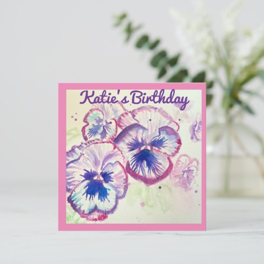 Pansy Stiefmütterchen Lila Blume Blumenrosa (Stehend Vorderseite)