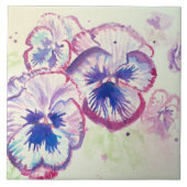 Pansy Stiefmütterchen Lila Blume Blumenrosa Fliese (Vorderseite)