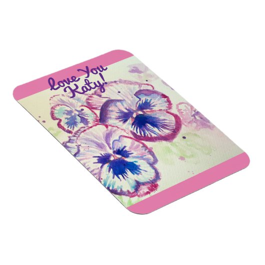 Pansy Stiefmütterchen Lila Blume Blumenrosa Magnet (Rechte Seite)