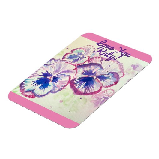 Pansy Stiefmütterchen Lila Blume Blumenrosa Magnet (Linke Seite)