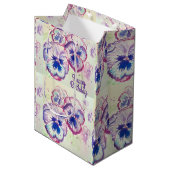 Pansy Stiefmütterchen Lila Blume Blumenrosa Mittlere Geschenktüte (Vorderseite Schrägansicht)