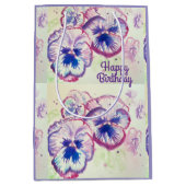 Pansy Stiefmütterchen Lila Blume Blumenrosa Mittlere Geschenktüte (Vorderseite)
