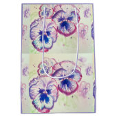 Pansy Stiefmütterchen Lila Blume Blumenrosa Mittlere Geschenktüte (Rückseite)