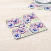 Pansy Stiefmütterchen Lila Blume Blumenrosa Rechteckiger Pappuntersetzer (angewinkelt)