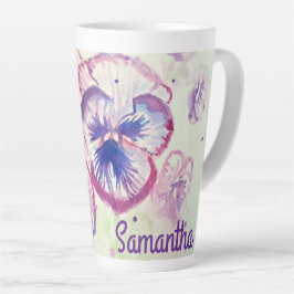 Pansy Stiefmütterchen Lila Blume Floral Pink Fraue Milchtasse