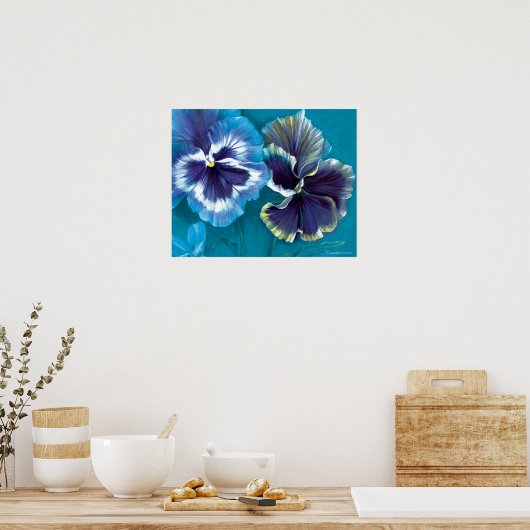 Pansy studiert Kunstkunst Blumenposter drucken Poster (Küche)