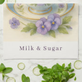 Pansy Teacup Tea Towel | Ja bitte Milch & Zucker Geschirrtuch (Gefaltet)