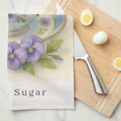 Pansy Teacup Tea Towel | Ja bitte Milch & Zucker Geschirrtuch (Viertel Falte)
