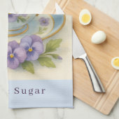 Pansy Teacup Tea Towel | Yes Please Milk & Sugar Geschirrtuch (Viertel Falte)