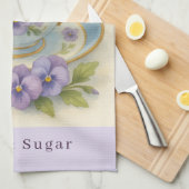 Pansy Teacup Tea Towel | Yes Please Milk & Sugar Geschirrtuch (Viertel Falte)